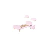 Vipack Kiddy Lit En Bois Laqu Et Brut Et Sommier + Chevet 1 Porte + Etagre 45 Cm + Etagre 65cm