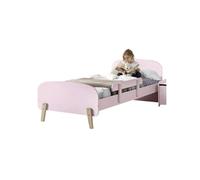 Kiddy – Lit 90x200 cm – Kiddy Rose – rambarde bois laqué rose, pieds pin clair