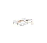 Vipack Kiddy Lit Simple Et Sommier 90x200cm Blanc + Lit Gigogne + Bureau