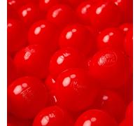 KiddyMoon 100 ∅ 6 cm Boules pour enfants pour jouer dans la baignoire Boules en plastique pour enfants fabriquées dans l'UE, rouge