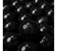 KiddyMoon 100 ∅ 6 cm Boules pour enfants pour jouer dans la baignoire Boules en plastique pour enfants fabriquées dans l'UE, noires