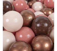 KiddyMoon 100 Balles/7Cm Balles Colorées Plastique pour Piscine Enfant Bébé Fabriqué en EU, Brun/Cuivre/Beige Pastel/Saumon