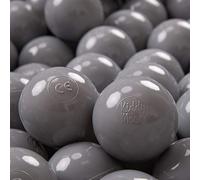 KiddyMoon 200 ∅ 7Cm Balles Colorées Plastique pour Piscine Enfant Bébé Fabriqué en EU, Gris