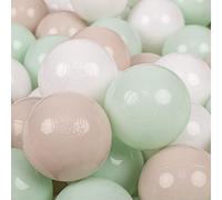 Lot de 300 balles colorées pour piscine enfant - beige pastel/blanc/menthe