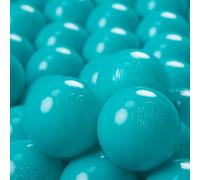 KiddyMoon 500 ∅ 6 cm Boules pour enfants pour jouer dans le bain Boules en plastique pour enfants fabriquées en UE, turquoise