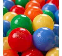 KiddyMoon 500/6Cm ∅ Balles Colorées Plastique pour Piscine Enfant Bébé Fabriqué en EU, Jaune/Vert/Bleu/Rouge/Orange