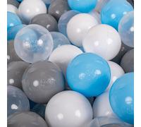 KiddyMoon 700 ? 7Cm Baby Play Balls Bath Balls Baby plastic balls EU, gris/blanc/transparent/babyblue