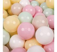 KiddyMoon 700 Balles/7Cm Balles Colorées Plastique pour Piscine Enfant Bébé Fabriqué en EU, Beige Pastel/Jaune Pastel/Blanc/Menthe/Rose Poudré