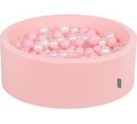 KiddyMoon 90x30cm/200 balles ∅ 7cm Balles rondes en mousse pour enfants fabriqué en UE, Rose clair:Rose/Pink/Purple/Transparent