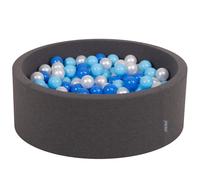 KiddyMoon 90X30cm/300 Balles 7Cm Piscine À Balles Pour Bébé Rond Fabriqué En UE, Gris Foncé: Baby Blue/Bleu/Perle Gris