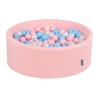 KiddyMoon 90x30cm/300 balles ∅ 7cm balles rondes en mousse pour enfants fabriqué en UE, Rose : Bleu bébé/rose/violet