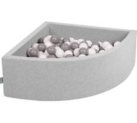 KiddyMoon 90x30cm/300 ballons ∅ 7cm Triangle Ballons en mousse pour enfants fabriqué en UE, Gris clair : Blanc/Gris