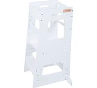 KiddyMoon Aide-cuisine pour enfants Tremplin Tour d'apprentissage pour enfants Chaise d'apprentissage à hauteur réglable Meubles Montessori, aide-cuisine pour enfants, ST-003, Blanc
