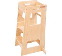 KiddyMoon Aide-cuisine pour enfants Tremplin Tour d'apprentissage pour enfants Chaise d'apprentissage à hauteur réglable Mobilier Montessori, aide-cuisine pour enfants, ST-003, Naturel