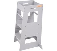 KiddyMoon Aide-cuisine pour enfants Tremplin Tour d'apprentissage pour enfants Chaise d'apprentissage à hauteur réglable Meubles Montessori, aide-cuisine pour enfants, ST-003, Gris