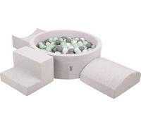 KiddyMoon Aire de Jeux En Mousse Avec 300 Balles 7cm Course D'obstacles Version 6 Ronde Piscine À Balles Avec Des Balles Colorées Pour Bébés Et Enfants