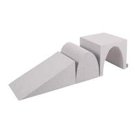 KiddyMoon Aire De Jeux en Mousse Pente L/Colline/Tunnel, Gris Clair,Multi-Taille
