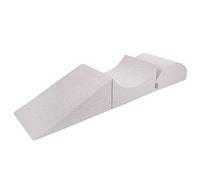 KiddyMoon Aire De Jeux en Mousse pour Enfants, Élément Pente/Rampe/Semi-Roulea, Gris Clair