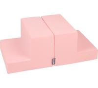 KiddyMoon Aire de jeux en mousse souple pour enfants avec obstacles souples, fabriqué dans l'UE, Element 2X Steps, Rose