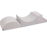 KiddyMoon Aire de jeux en mousse souple pour enfants avec obstacles souples, fabriqué dans l'UE, Element Ramp/Klin/Stupne, Gris clair