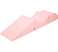 KiddyMoon Aire de jeux en mousse souple pour enfants avec obstacles souples, fabriqué dans l'UE, Element Wedge/Ramp/Half Shaft, Rose