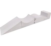 KiddyMoon Aire de jeux en mousse souple pour enfants avec obstacles souples, fabriqué dans l'UE, Element Wedge/Ramp/Half Shaft/Stupne, Gris clair