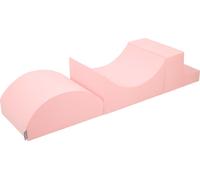 KiddyMoon Aire de jeux en mousse souple pour enfants avec obstacles souples, fabriqué dans l'UE, Element Ramp/Klin/Stupne, Rose