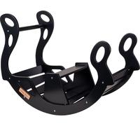 KiddyMoon Balançoire en bois à bascule pour enfants, balançoire en bois à bascule pour enfants, arc en bois, jouet en bois Montessori, modèle WR-001, Noir