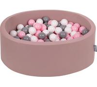 KiddyMoon boule de bain ronde 90X30cm/200 boules ? 7 cm balles de bain pour les tout-petits, fabriquées en UE, Erika couleurs : couleur : blanc/gris/rose poudré