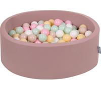 KiddyMoon boule de bain ronde 90X30cm/200 boules ? 7 cm boules de bain pour les tout-petits, fabriquées en UE, Erika Couleurs : beige pastel/jaune pastel/blanc/mint/rose poudré