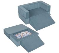KiddyMoon Canapé en Mousse pour Enfants avec 100 Balles/7Cm Et Pente Parfait pour La Chambre d'enfant Léger Modulable Confortable Sécurisé Idéal pour Jouer Et Se Détendre