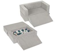 KiddyMoon Canapé en Mousse pour Enfants avec 100 Balles/7Cm Et Pente Parfait pour La Chambre d'enfant Léger Modulable Confortable Sécurisé Idéal pour Jouer Et Se Détendre