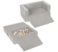KiddyMoon Canapé en Mousse pour Enfants avec 100 Balles/7Cm Et Pente Parfait pour La Chambre d'enfant Léger Modulable Confortable Sécurisé Idéal pour Jouer Et Se Détendre
