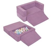 KiddyMoon Canapé en Mousse pour Enfants avec 100 Balles/7Cm Et Pente Parfait pour La Chambre d'enfant Léger Modulable Confortable Sécurisé Idéal pour Jouer Et Se Détendre