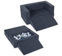 KiddyMoon Canapé en Mousse pour Enfants avec 100 Balles/7Cm Et Pente Parfait pour La Chambre d'enfant Léger Modulable Confortable Sécurisé Idéal pour Jouer Et Se Détendre