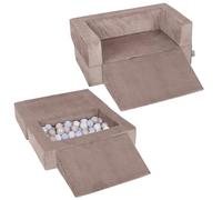 KiddyMoon Canapé en Mousse pour Enfants avec 100 Balles/7Cm Et Pente Parfait pour La Chambre d'enfant Léger Modulable Confortable Sécurisé Idéal pour Jouer Et Se Détendre