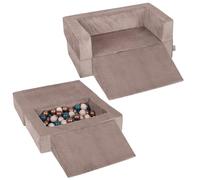 KiddyMoon Canapé en Mousse pour Enfants avec 100 Balles/7Cm Et Pente Parfait pour La Chambre d'enfant Léger Modulable Confortable Sécurisé Idéal pour Jouer Et Se Détendre
