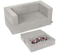 KiddyMoon Canapé en Mousse pour Enfants avec 100 Balles/7Cm pour Chambre d'enfant Léger Modulable Confortable Housse Amovible Parfait pour Jouer Lire Et Se Détendre
