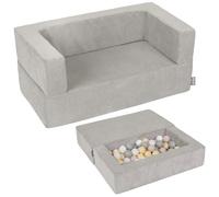 KiddyMoon Canapé en Mousse pour Enfants avec 100 Balles/7Cm pour Chambre d'enfant Léger Modulable Confortable Housse Amovible Parfait pour Jouer Lire Et Se Détendre