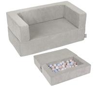 KiddyMoon Canapé en Mousse pour Enfants avec 100 Balles/7Cm pour Chambre d'enfant Léger Modulable Confortable Housse Amovible Parfait pour Jouer Lire Et Se Détendre