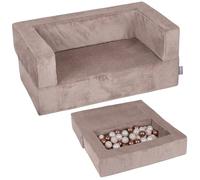 KiddyMoon Canapé en Mousse pour Enfants avec 100 Balles/7Cm pour Chambre d'enfant Léger Modulable Confortable Housse Amovible Parfait pour Jouer Lire Et Se Détendre