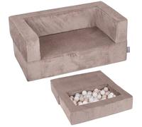 KiddyMoon Canapé en Mousse pour Enfants avec 100 Balles/7Cm pour Chambre d'enfant Léger Modulable Confortable Housse Amovible Parfait pour Jouer Lire Et Se Détendre