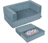 KiddyMoon Canapé en Mousse pour Enfants avec 100 Balles/7Cm pour Chambre d'enfant Léger Modulable Confortable Housse Amovible Parfait pour Jouer Lire Et Se Détendre