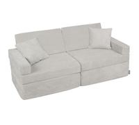 KiddyMoon Canapés Pliant avec 2 Oreillers pour Enfants Canapé-Lit Convertible Bébés-Canapé Lit Coucher Salle De Jeux Pliable Matelas Au Sol Mini-Canapé Chaise-Lit, Gris Clair