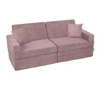 KiddyMoon Canapés Pliant avec 2 Oreillers pour Enfants Canapé-Lit Convertible Bébés-Canapé Lit Coucher Salle De Jeux Pliable Matelas Au Sol Mini-Canapé Chaise-Lit, Violet
