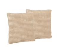 KiddyMoon Coussin Carré 30X30 Cm Lot De 2 en Polyester avec Garnissage en Mousse Design Élégant pour Canapé Fauteuil Ou Lit Facile À Entretenir Doux Et Durable, Beige