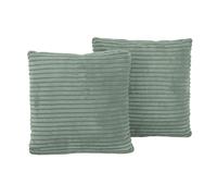 KiddyMoon Coussin Carré 30X30 Cm Lot De 2 en Polyester avec Garnissage en Mousse Design Élégant pour Canapé Fauteuil Ou Lit Facile À Entretenir Doux Et Durable, Vert