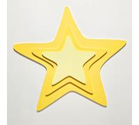 KiddyMoon Décoration murale Sculptures murales 3D Accessoires pour chambres d'enfants Fabriqué en MDF Décoration murale pour enfants Montessori Décoration amusante Motif d'étoiles, jaune