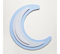 KiddyMoon Décoration murale Sculptures murales 3D Accessoires pour chambres d'enfants Fabriqué en MDF Décoration murale pour enfants Décoration ludique Montessori Motif lune, bleu