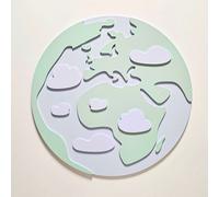 KiddyMoon Décoration murale Sculptures murales 3D Accessoires pour chambres d'enfants Fabriqué en MDF Décoration murale pour enfants Montessori Décoration ludique Motif planète, vert